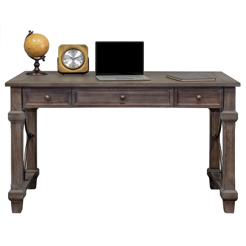 UrbanPro Farmhouse Traditional Wood Writing Desk in Weathered Dove