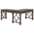 UrbanPro Traditional Wood Open L-Shaped Home Office Desk in Weathered Dove Brown