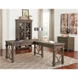 UrbanPro Traditional Wood Open L-Shaped Home Office Desk in Weathered Dove Brown