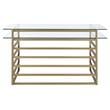 UrbanPro Modern Glass Rectangular Top 1-Shelf Desk in Antique Gold and Clear