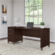 UrbanPro Transitional 72W Office Desk with Drawers in Mocha Cherry