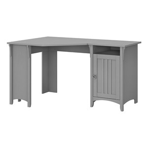 UrbanPro 55&quot Wood Adjustable Shelf Corner Desk with Storage in Cape Cod Gray