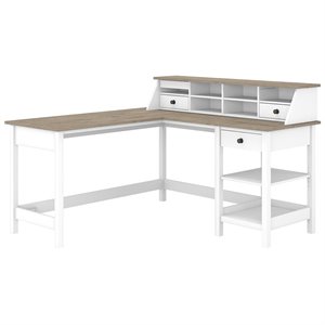 UrbanPro Farmhouse 60W L Shaped Computer Desk with Desktop Organizer
