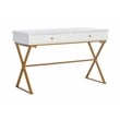UrbanPro Transitional Two Drawer Metal Desk in White