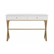 UrbanPro Transitional Two Drawer Metal Desk in White