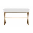 UrbanPro Transitional Two Drawer Metal Desk in White