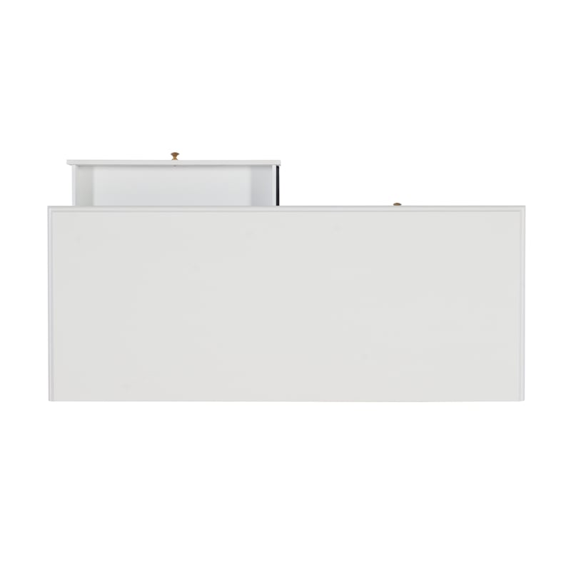 UrbanPro Transitional Two Drawer Metal Desk in White