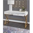 UrbanPro Transitional Two Drawer Metal Desk in White