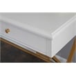 UrbanPro Transitional Two Drawer Metal Desk in White