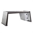 UrbanPro Modern Desk in Distress Chocolate Top Grain Leather and Aluminum