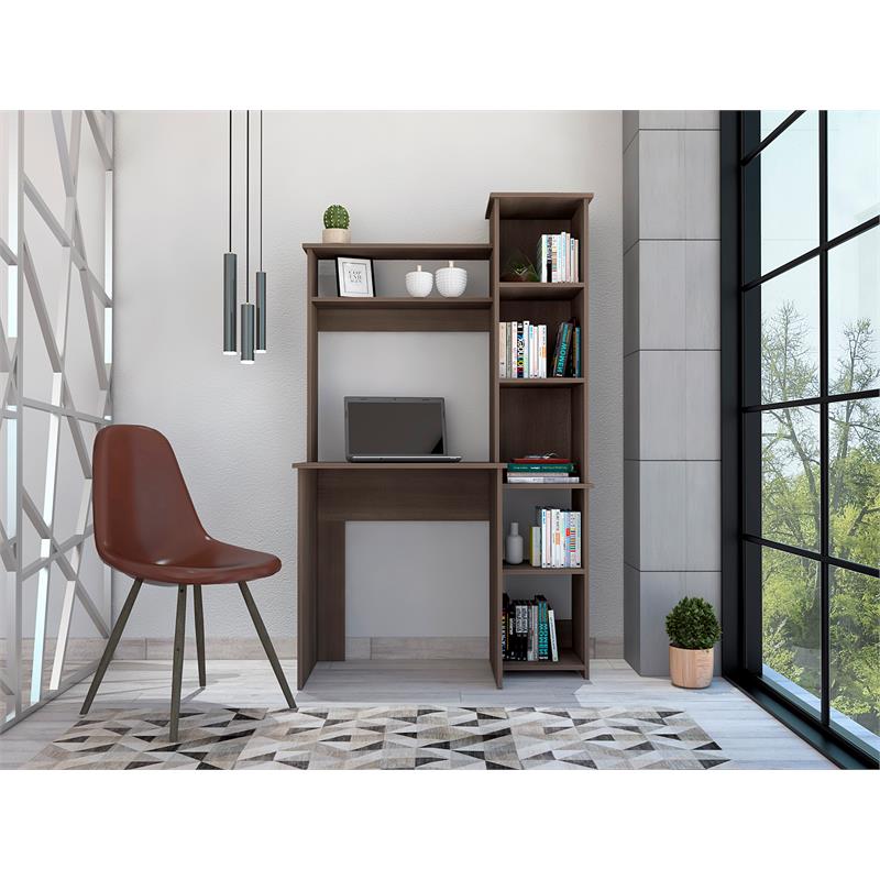 UrbanPro Contemporary Home Office Desk in Smokey Oak