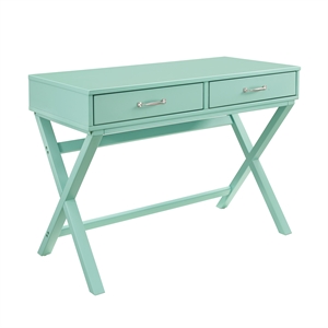 urbanpro modern 2-drawer home office wood desk in turquoise blue