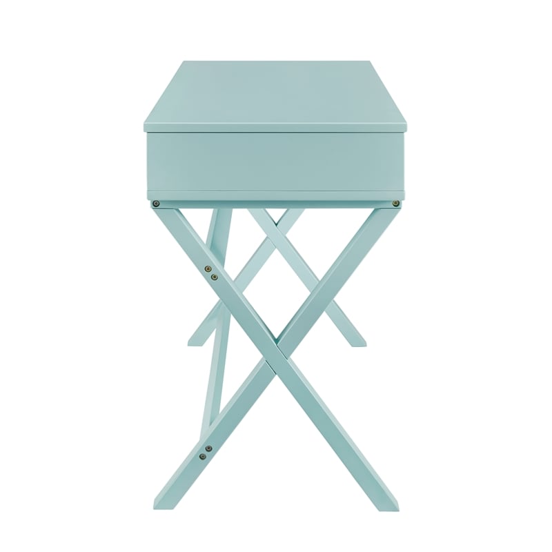 UrbanPro Transitional Lift Top Stand Up Wood Desk in Turquoise Blue