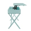 UrbanPro Transitional Lift Top Stand Up Wood Desk in Turquoise Blue