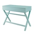 UrbanPro Transitional Lift Top Stand Up Wood Desk in Turquoise Blue