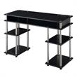 UrbanPro Contemporary Student Desk with Charging Station in Black Wood Finish
