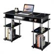 UrbanPro Contemporary Student Desk with Charging Station in Black Wood Finish