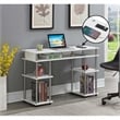 UrbanPro Contemporary Wood No Tools Student Desk with Charging Station in White