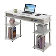 UrbanPro Contemporary Wood No Tools Student Desk with Charging Station in White
