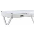 UrbanPro Wooden Rectangular 2-Drawer Writing Desk with X-Shaped Base in White