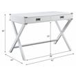 UrbanPro Wooden Rectangular 2-Drawer Writing Desk with X-Shaped Base in White