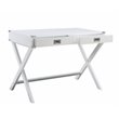 UrbanPro Wooden Rectangular 2-Drawer Writing Desk with X-Shaped Base in White