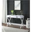 UrbanPro Wooden Rectangular 2-Drawer Writing Desk with X-Shaped Base in White
