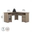 UrbanPro Traditional 60W L Shaped Computer Desk in Ash Gray