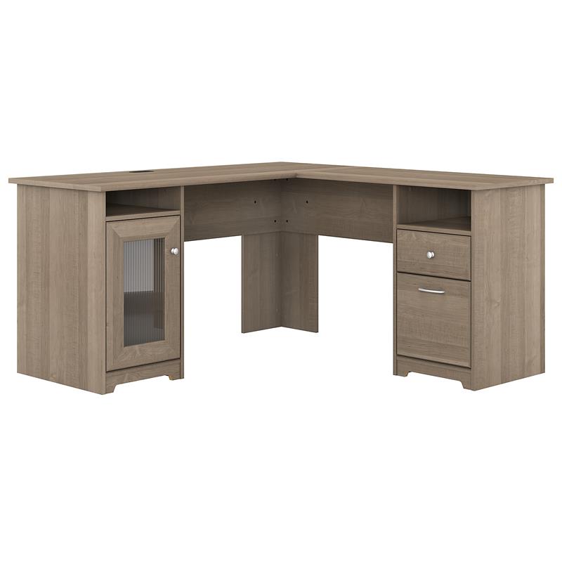 UrbanPro Traditional 60W L Shaped Computer Desk in Ash Gray