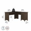 UrbanPro Contemporary 60W L Shaped Desk with Storage in Ash Brown