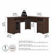 UrbanPro Transitional 60W L Shaped Computer Desk in Modern Walnut