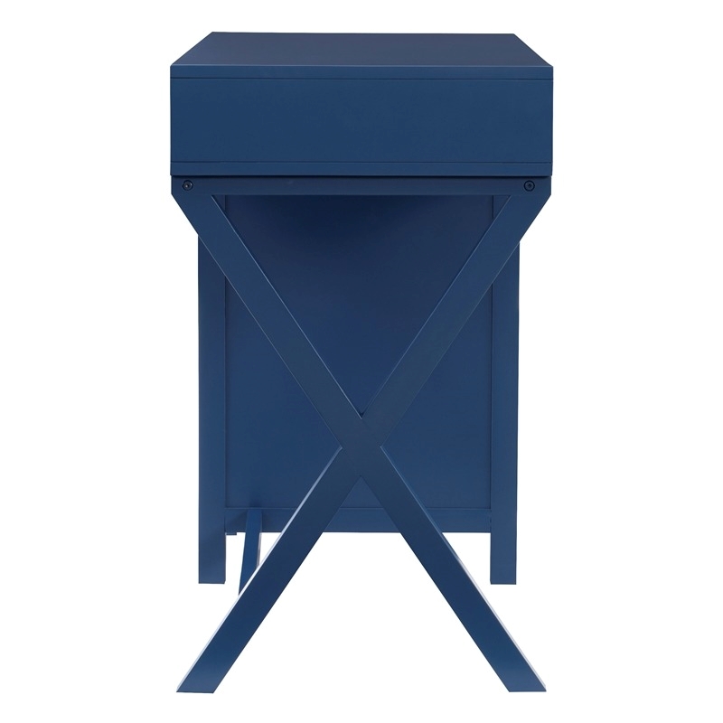 UrbanPro 4 Drawers Modern Wood Side Storage Desk in Navy Blue