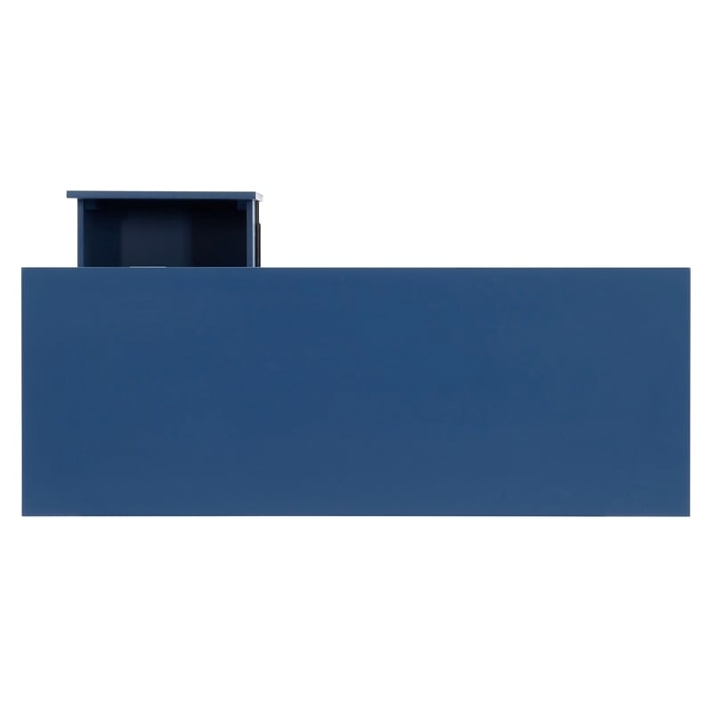 UrbanPro 4 Drawers Modern Wood Side Storage Desk in Navy Blue