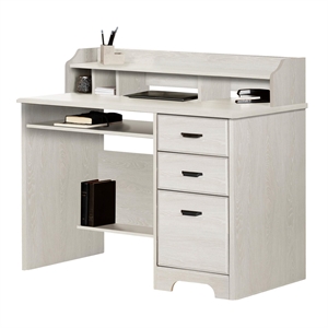 UrbanPro Traditional Wood Computer Desk with Hutch in Oak Gray