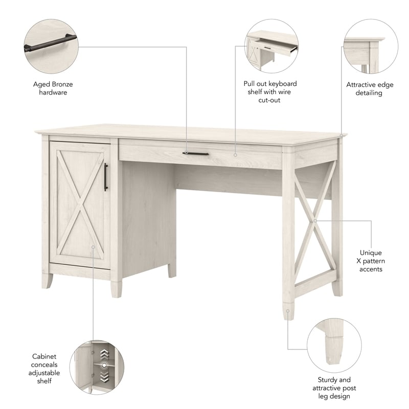 UrbanPro Farmhouse Engineered Wood Computer Desk with Storage in White