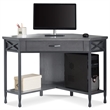 UrbanPro Contemporary Corner Computer/Writing Desk in Matte Black Metal Base