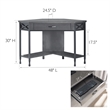 UrbanPro Contemporary Corner Computer/Writing Desk in Matte Black Metal Base