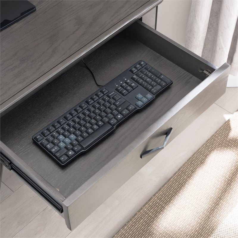 UrbanPro Contemporary Corner Computer/Writing Desk in Matte Black Metal Base