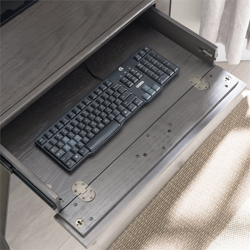 UrbanPro Contemporary Corner Computer/Writing Desk in Matte Black Metal Base