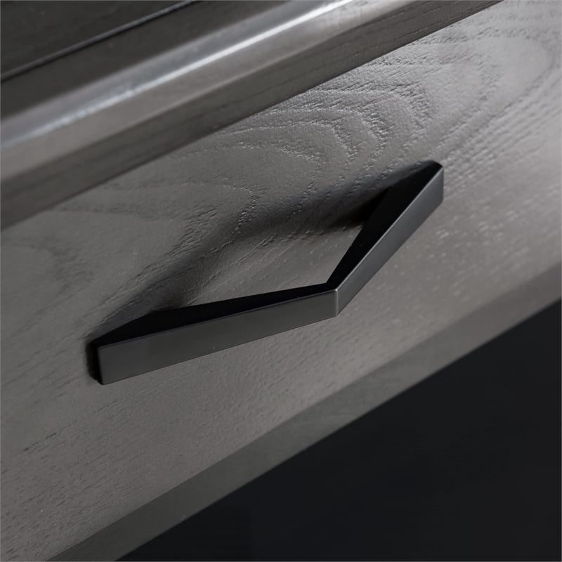 UrbanPro Contemporary Corner Computer/Writing Desk in Matte Black Metal Base