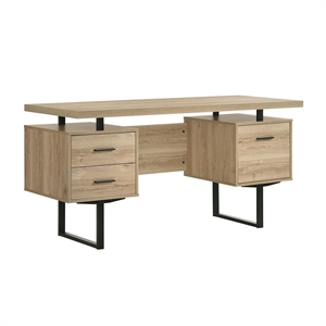 urbanpro transitional 3 home office drawer desk in oak
