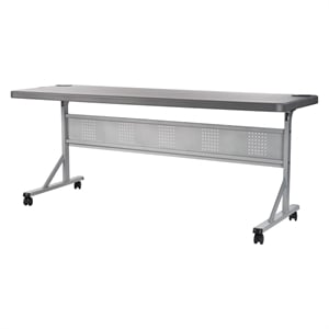 UrbanPro 24x72&quot Plastic Flip and Store Table in Charcoal Slate