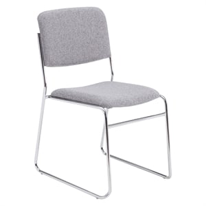 UrbanPro 33&quot Modern Fabric Padded Stack Chair in Classic Gray