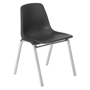 UrbanPro 31&quot Modern Metal Poly Shell Stacking Chair in Black