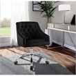 UrbanPro Velvet Swivel Adjustable Office Chair in Soft Black/Rich Chrome
