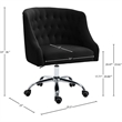 UrbanPro Velvet Swivel Adjustable Office Chair in Soft Black/Rich Chrome