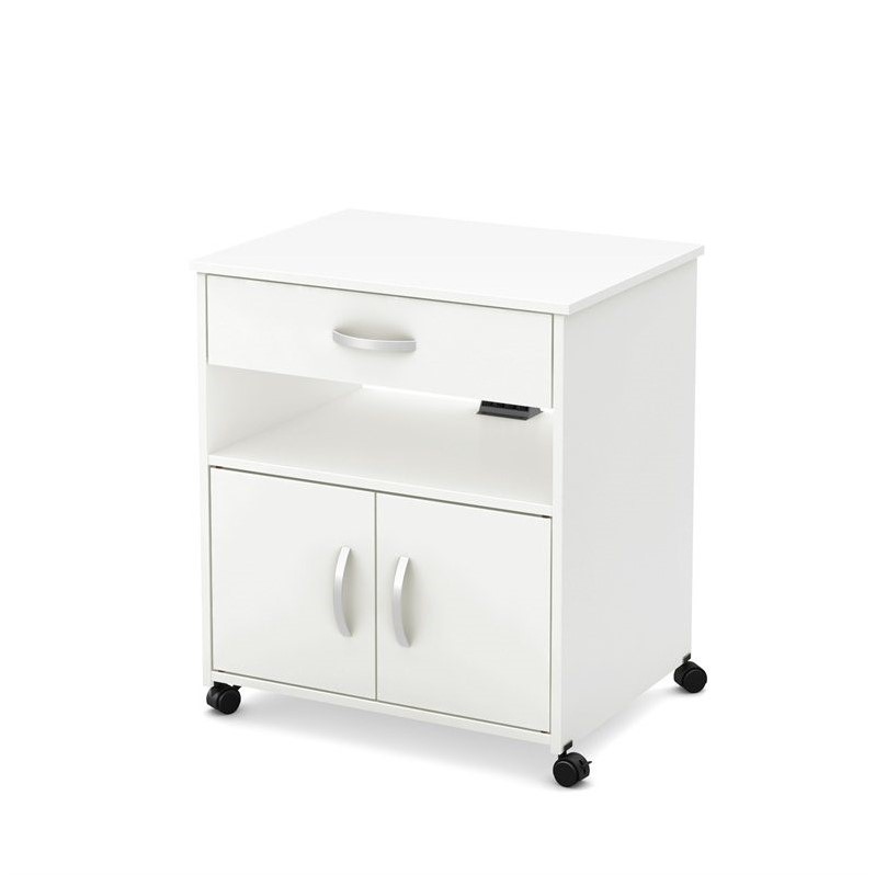 UrbanPro Contemporary Printer Cart in Pure White