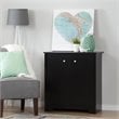 UrbanPro Transitional Wood Storage Cabinet in Pure Black/Matte Nickel