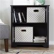 UrbanPro Transitional Wood Storage Cabinet in Pure Black/Matte Nickel