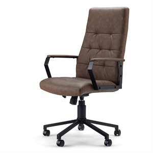 urbanpro faux leather swivel office chair in distressed brown